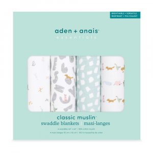 Lot de 4 maxi-langes alphabet et animaux Aden+anais essentials