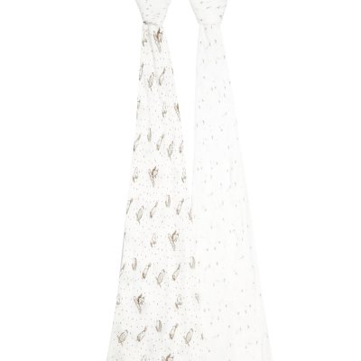 Lot de 2 langes en mousseline de coton healing nature