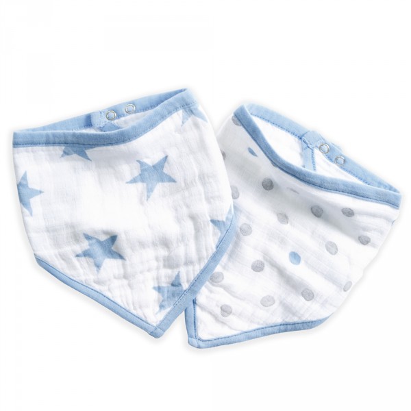 Lot de 2 bavoirs bandana dapper