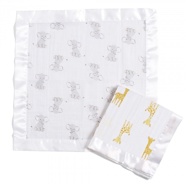 Lot de 2 couvertures-doudous en mousseline de coton safari babes Aden+anais essentials