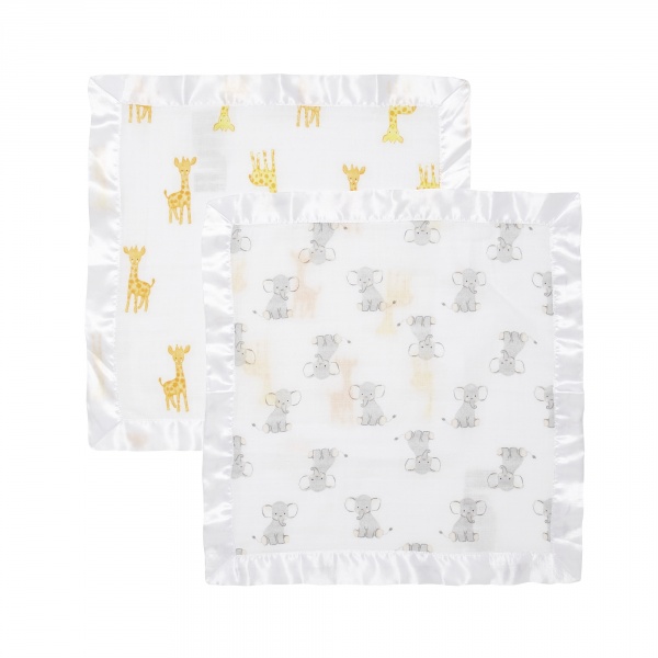Lot de 2 couvertures-doudous en mousseline de coton safari babes Aden+anais essentials