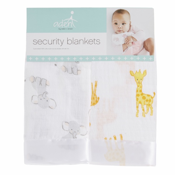 Lot de 2 couvertures-doudous en mousseline de coton safari babes Aden+anais essentials