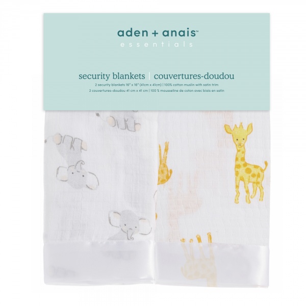 Lot de 2 couvertures-doudous en mousseline de coton safari babes Aden+anais essentials