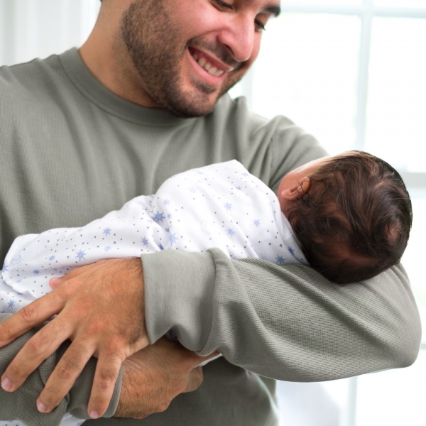 Gigoteuse d'emmaillotage été sleepsack 3-6 mois midnight moons blue Halo