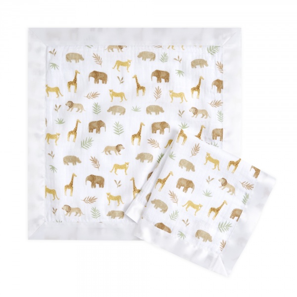 Lot de 2 couvertures-doudous en mousseline de coton tanzania Aden+anais essentials
