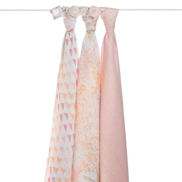 Lot de 3 maxilanges silky soft metallic primrose birch de aden + anais