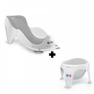 Transat de bain fit gris et anneau de bain gris Angelcare