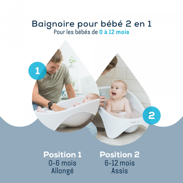 Baignoire bébé évolutive 2 en 1 Angelcare
