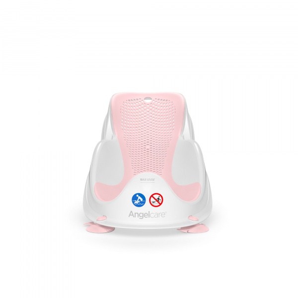 Transat de bain fit rose et anneau de bain gris Angelcare