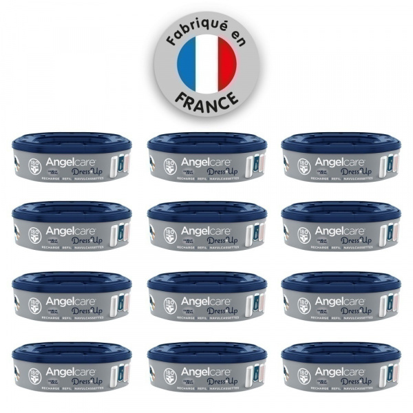 Lot de 12 recharges octogonales pour poubelle dress up ou essential Angelcare