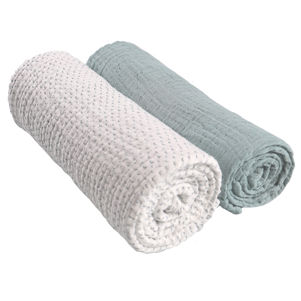 Lot De 2 Draps Housse 70 X 140 Cm Mousseline Bio Aqua Moris Et Sacha De Noukies Sur Allobebe