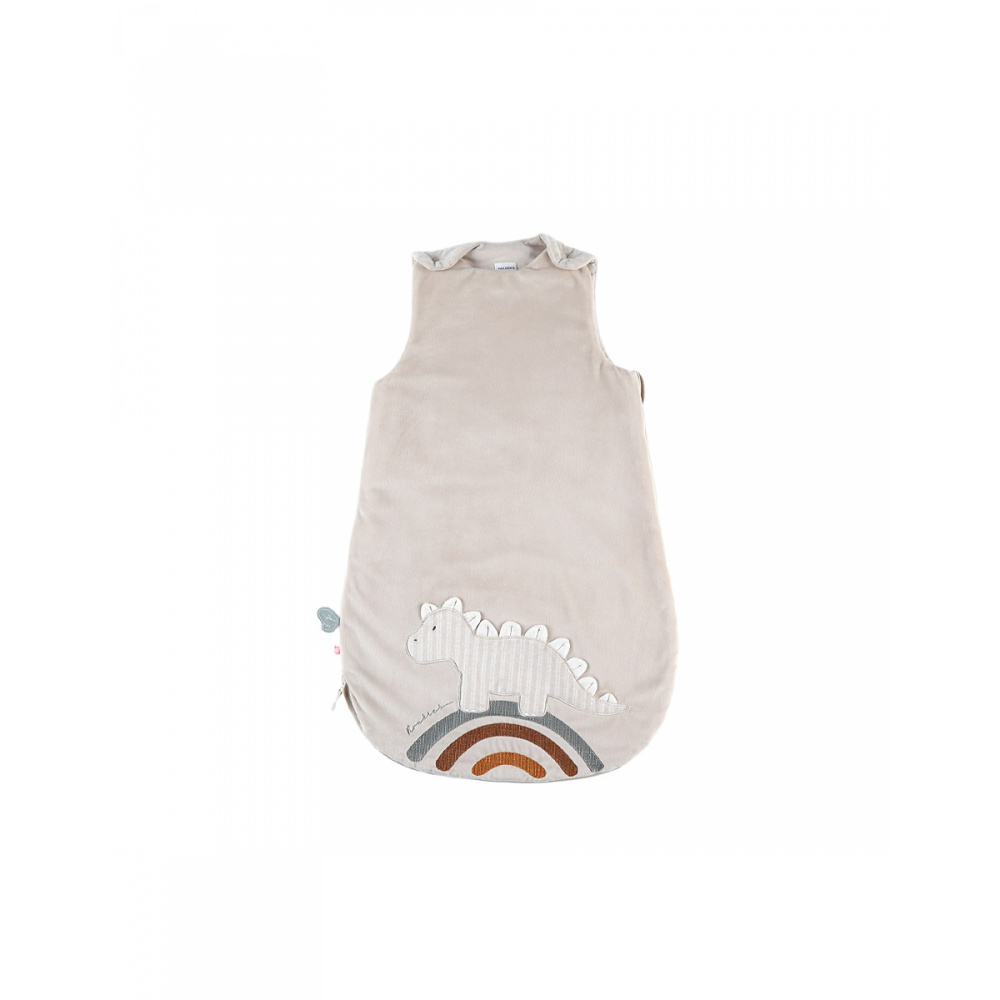 Gigoteuse hiver 0-6 mois veloudoux dinosaure beige de Noukies sur