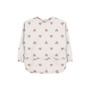 Bavoir imperméable à manches et poche récupératrice coeurs 6m+ Noukies