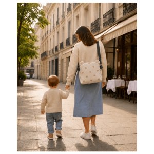 Rehausseur de chaise bébé pliable et imperméable coeurs Noukies