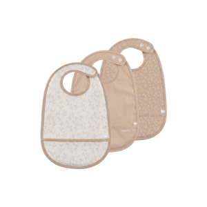 Lot de 3 bavoirs imperméables et poche récupératrice brindilles Noukies