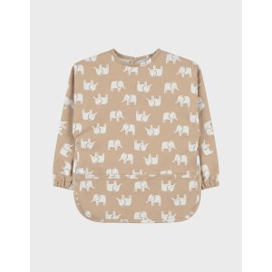 Lot de 2 bavoirs imperméables à manches et poche récupératrice eléphants Noukies