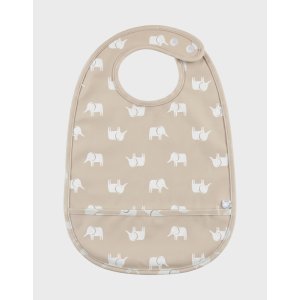 Lot de 3 bavoirs imperméables et poche récupératrice eléphants Noukies