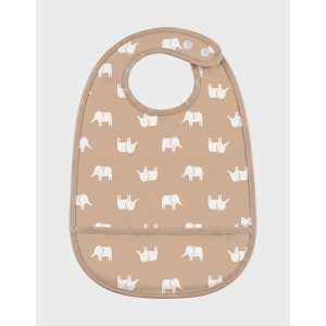 Lot de 3 bavoirs imperméables et poche récupératrice eléphants Noukies