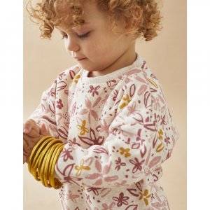 Ensemble sweat fleurs + joggging bleu 1 mois Noukies