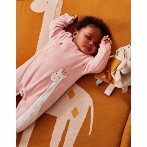 Pyjama bébé velours girafe rose 1 mois Noukies