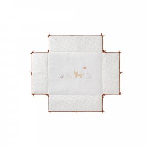 Tapis de parc avec bords en veloudoux 75 x 95cm babou&kendi écru Noukies