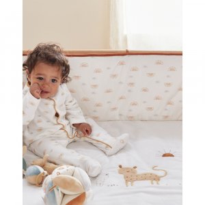 Tapis de parc avec bords en veloudoux 75 x 95cm babou&kendi écru Noukies