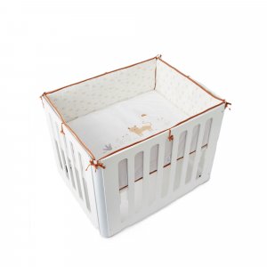 Tapis de parc avec bords en veloudoux 75 x 95cm babou&kendi écru Noukies