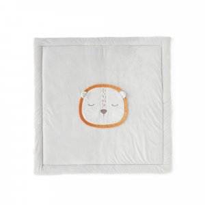 Tapis de jeu et de parc en veloudoux 75 x 95 cm babou gris Noukies