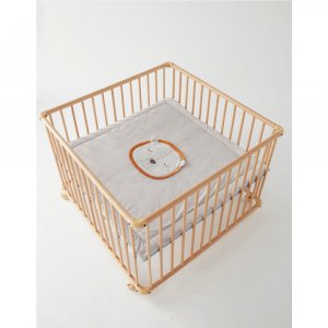 Tapis de jeu et de parc en veloudoux 75 x 95 cm babou gris Noukies