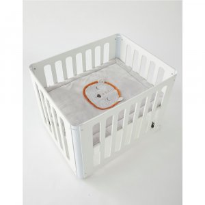 Tapis de jeu et de parc en veloudoux 100 x 100 cm babou gris clair Noukies