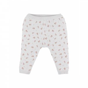 Legging maille beige fleurs 9 mois Noukies