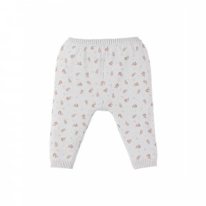 Legging maille beige fleurs 9 mois Noukies