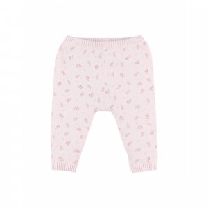 Legging maille rose fleurs 6 mois Noukies