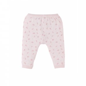 Legging maille rose fleurs 6 mois Noukies