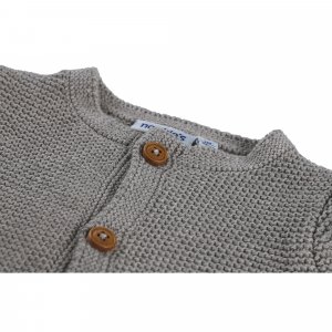 Gilet maille gris chiné 6 mois Noukies