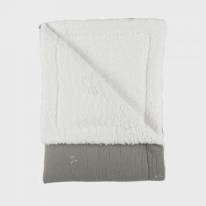 Couverture kendi 100x140 cm en veloudoux kaki Noukies