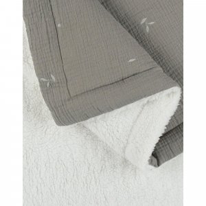 Couverture kendi 100x140 cm en veloudoux kaki Noukies