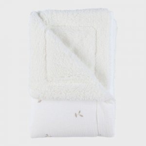 Couverture en tricot 75x100cm blanc Noukies