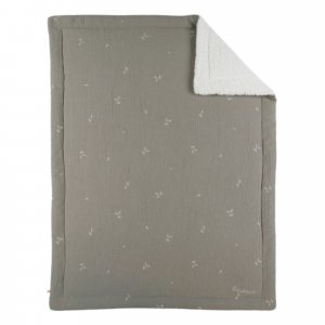 Couverture en tricot 75x100cm kaki Noukies