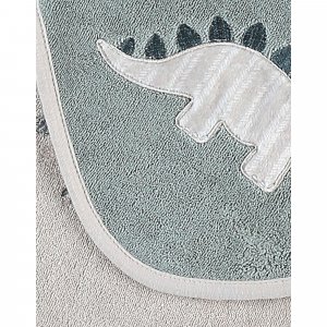 Lot de 2 bavoirs bandana dinosaure et arc en ciel Noukies