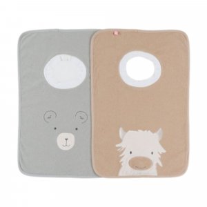 Lot 2 bavoirs éponge funny - fluffy orso & lily Noukies