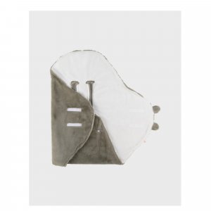 Couverture promenade fausse fourrure bébé kaki mix and match Noukies