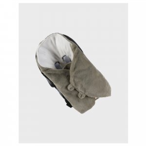 Couverture promenade fausse fourrure bébé kaki mix and match Noukies