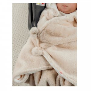 Couverture promenade fausse fourrure bébé beige mix and match Noukies
