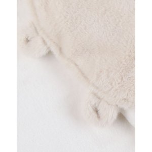 Couverture nomade en fausse fourrure beige Noukies