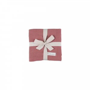 Couverture tricot bébé rouge 75 x 100 mix and match Noukies