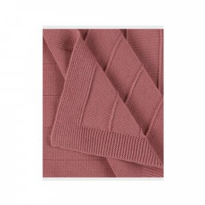 Couverture tricot bébé rouge 75 x 100 mix and match Noukies