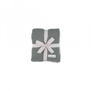 Couverture tricot bébé kaki avec sherpa 75x100 mix and match Noukies