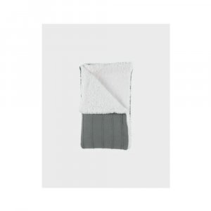 Couverture tricot bébé kaki avec sherpa 75x100 mix and match Noukies