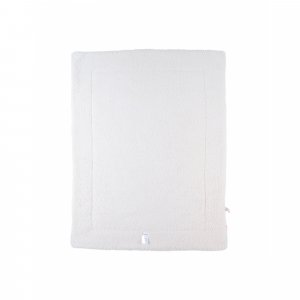 Couverture en mousseline et sherpa colombe du bonheur 75 x 100 cm bali, moka & snow Noukies